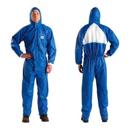 3M 3M Disposable Coverall, Knit Cuffs, Attached Hood, Blue, Large, 4530-BLK-L, 25/Case 7000109035